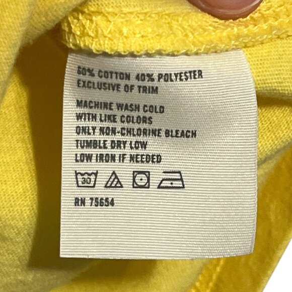 Abercrombie & Fitch Womens Y2K Hooded Henley Size M Yellow Fitted 2000s Preppy - Picture 7 of 7